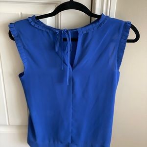 J.Crew sleeveless DRAPEY RUFFLE-TRIM TOP